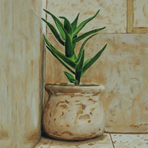 עציץ-oil-painting-flowerpot